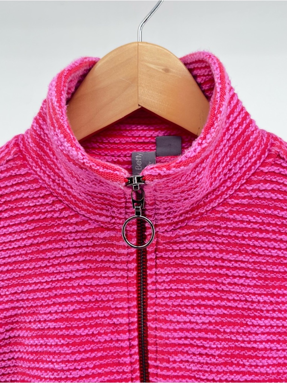 Sweaty Betty Textured Half Zip Pullover Hot Pink Cotton Blend Sweatshirt Size S - Picture 3 of 13